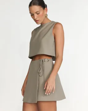 Alayna Mini Skirt (Dusty Sage)