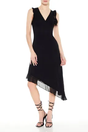 Asymmetrical Chiffon Midi Dress