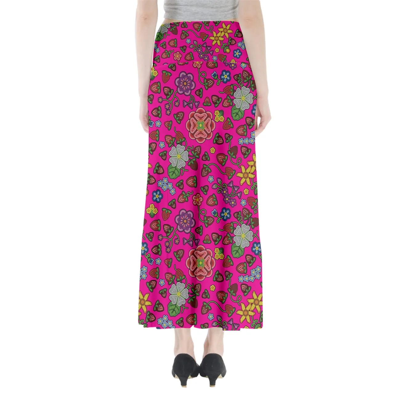 Berry Pop Blush Full Length Maxi Skirt