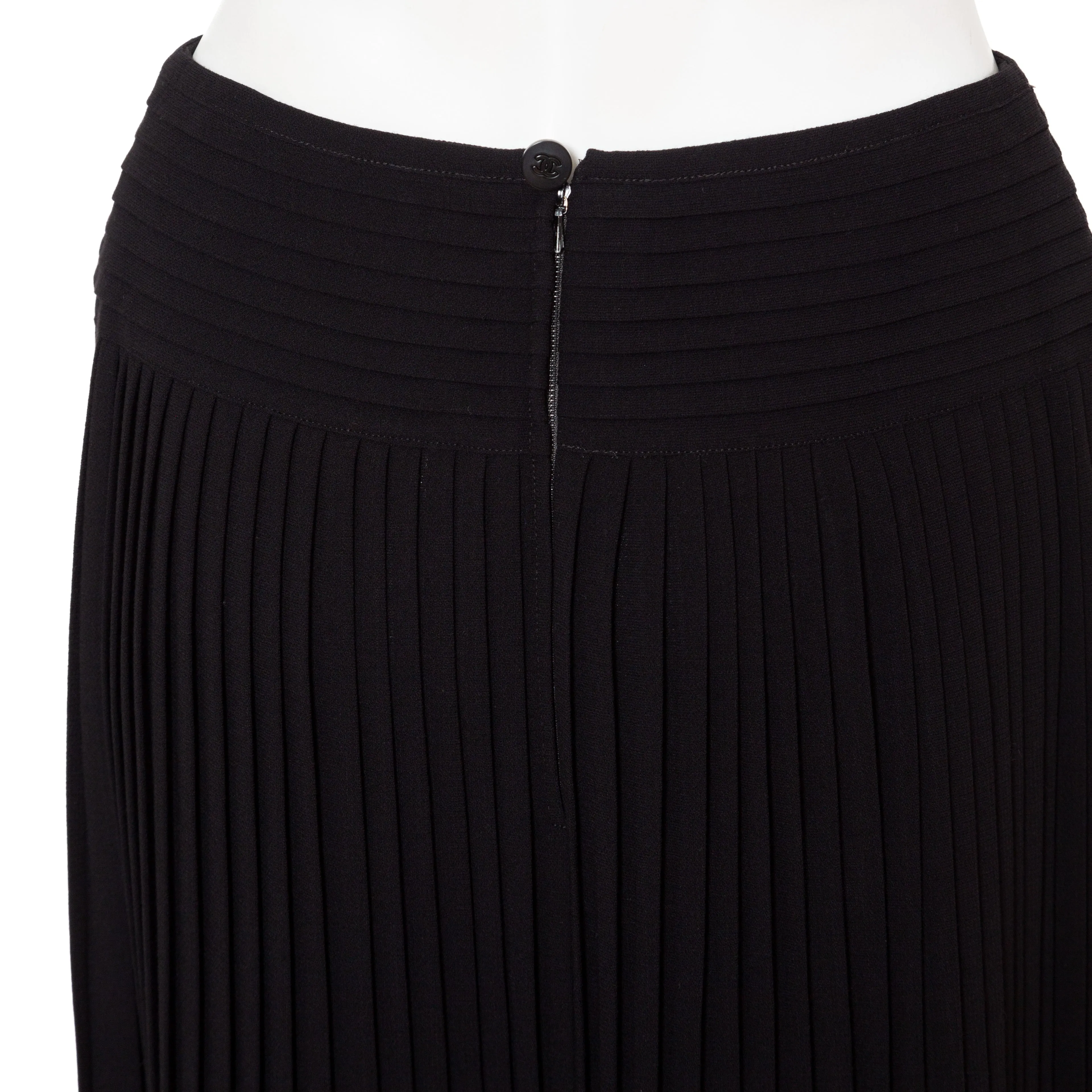 Black Silk Pleated Skirt