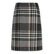 Black/Green A-Line Check Skirt