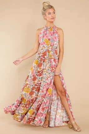 Blossom And Bloom Pink Floral Print Maxi Dress