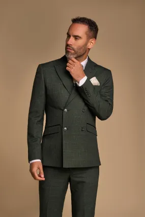 Caridi Olive Double Breasted Blazer