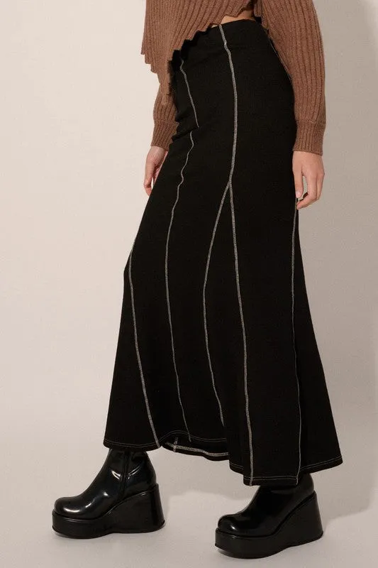 CONTRAST STITCH STRAIGHT MAXI