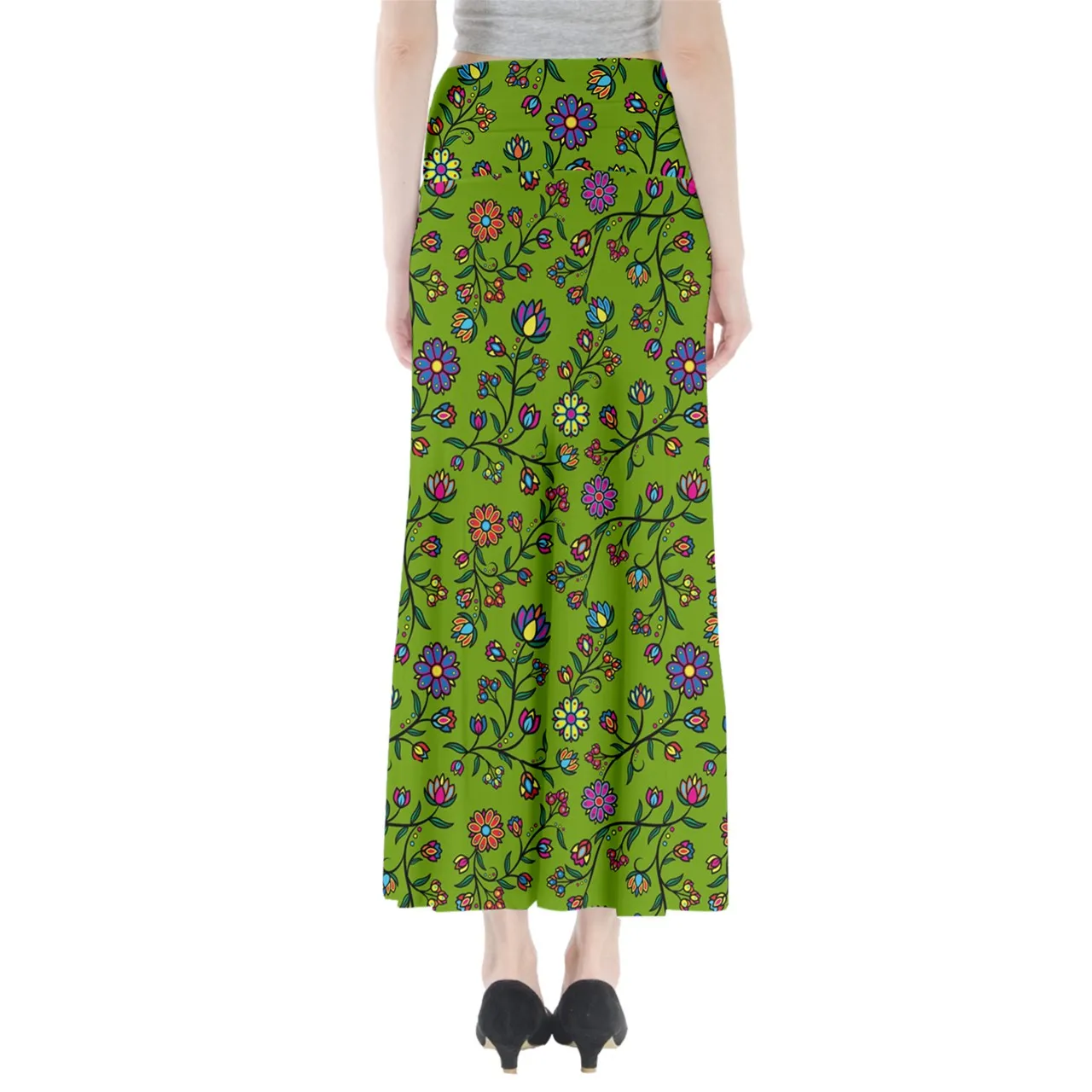 Cosmic Whisper Cornstalk Full Length Maxi Skirt