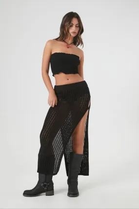 Cutout Crochet Maxi Skirt