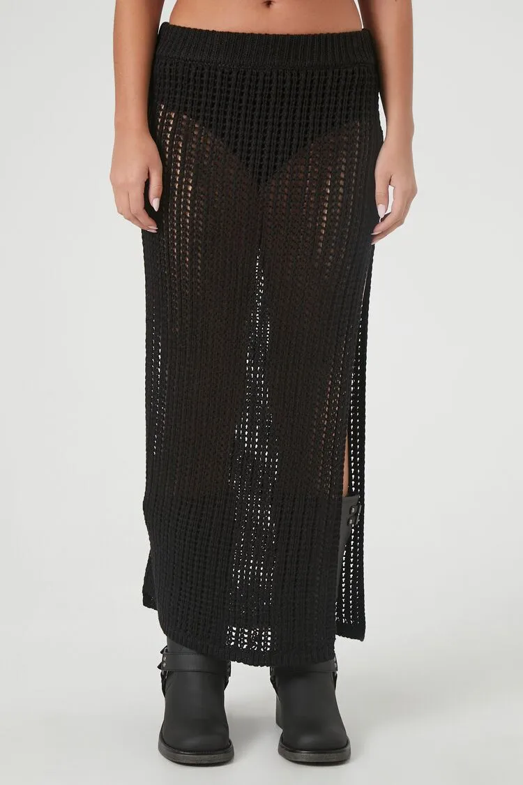 Cutout Crochet Maxi Skirt