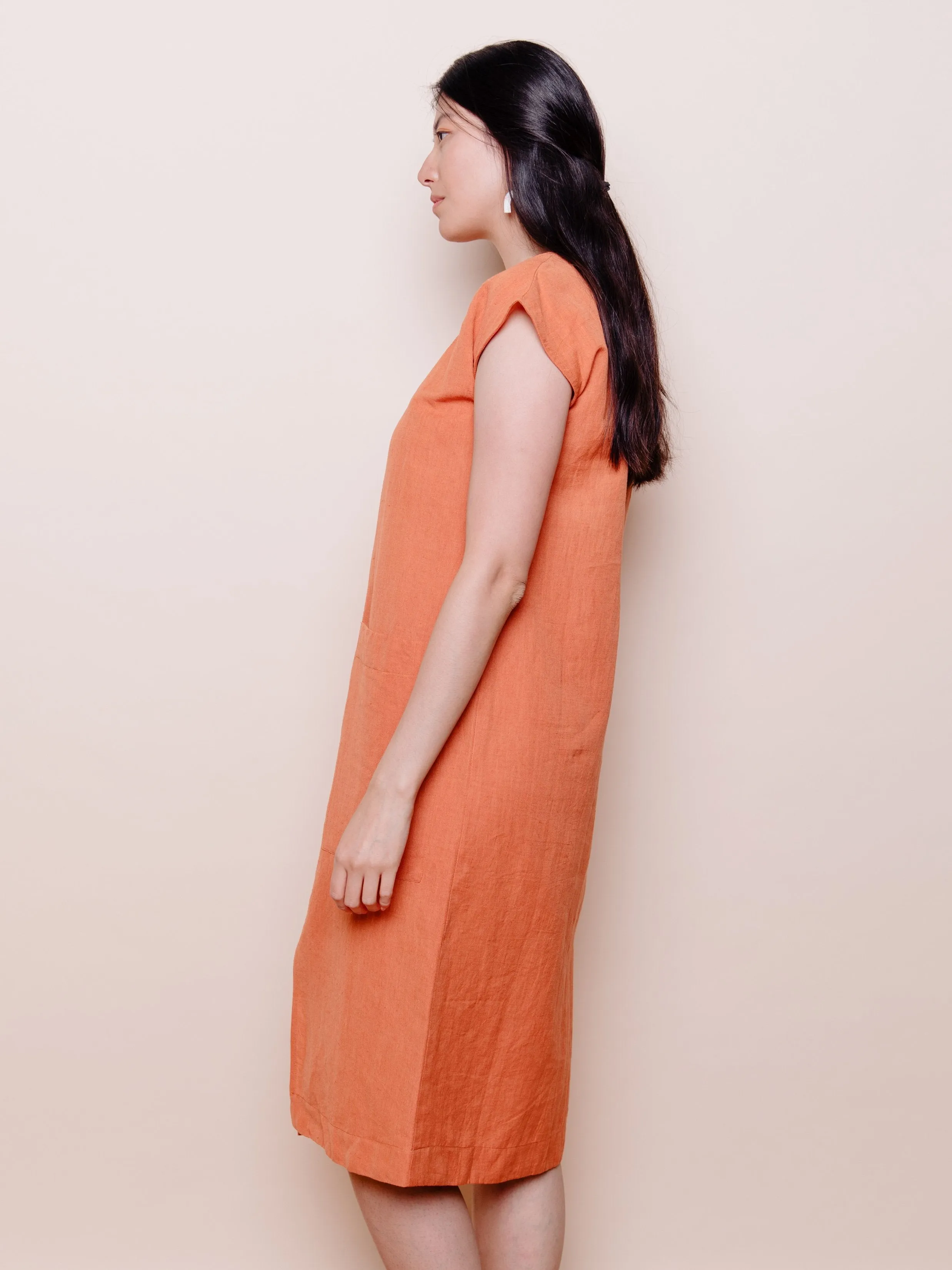 Darjeeling Pocket Dress - Amber Linen