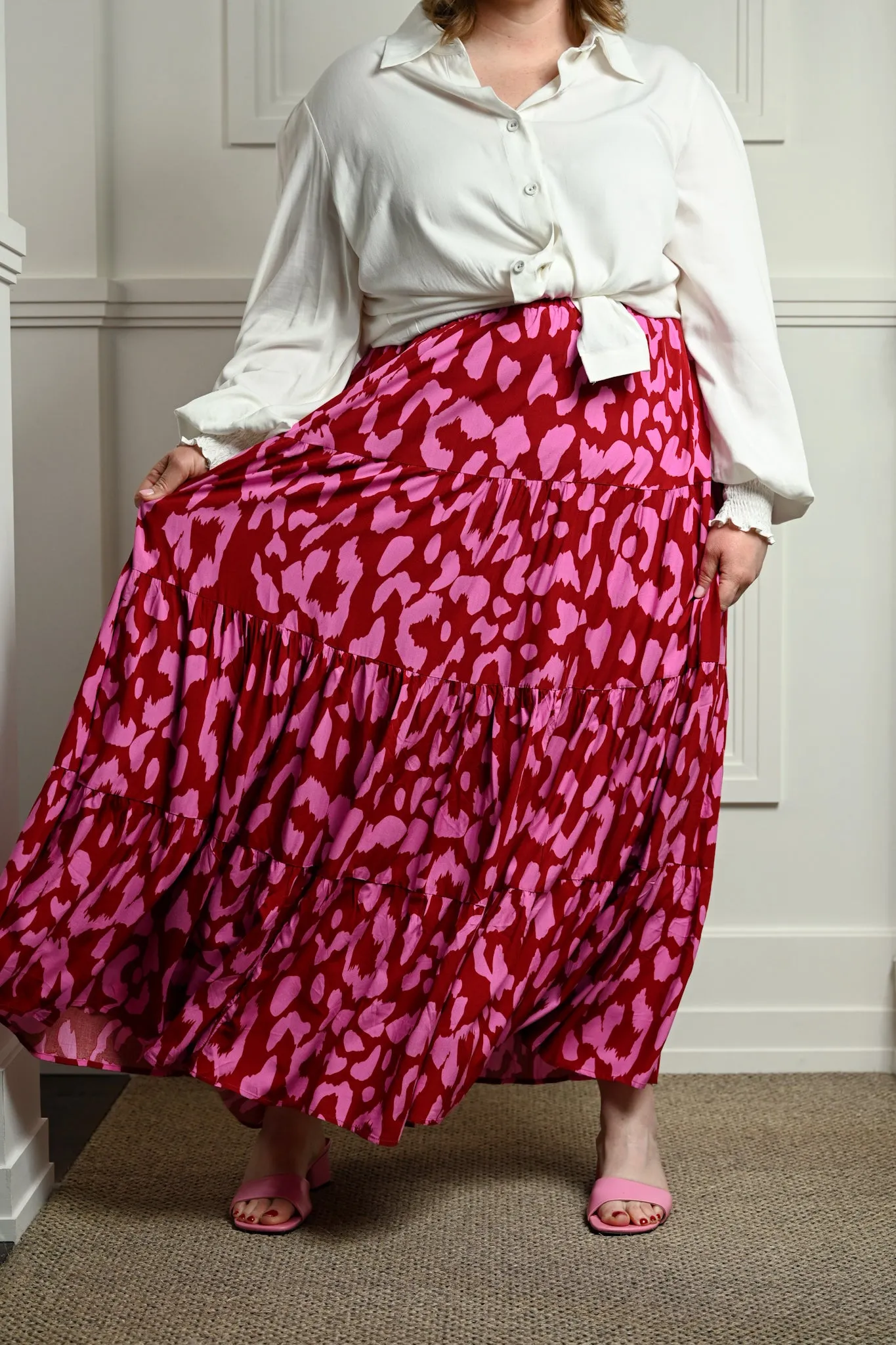 Delilah skirt - Red & Pink