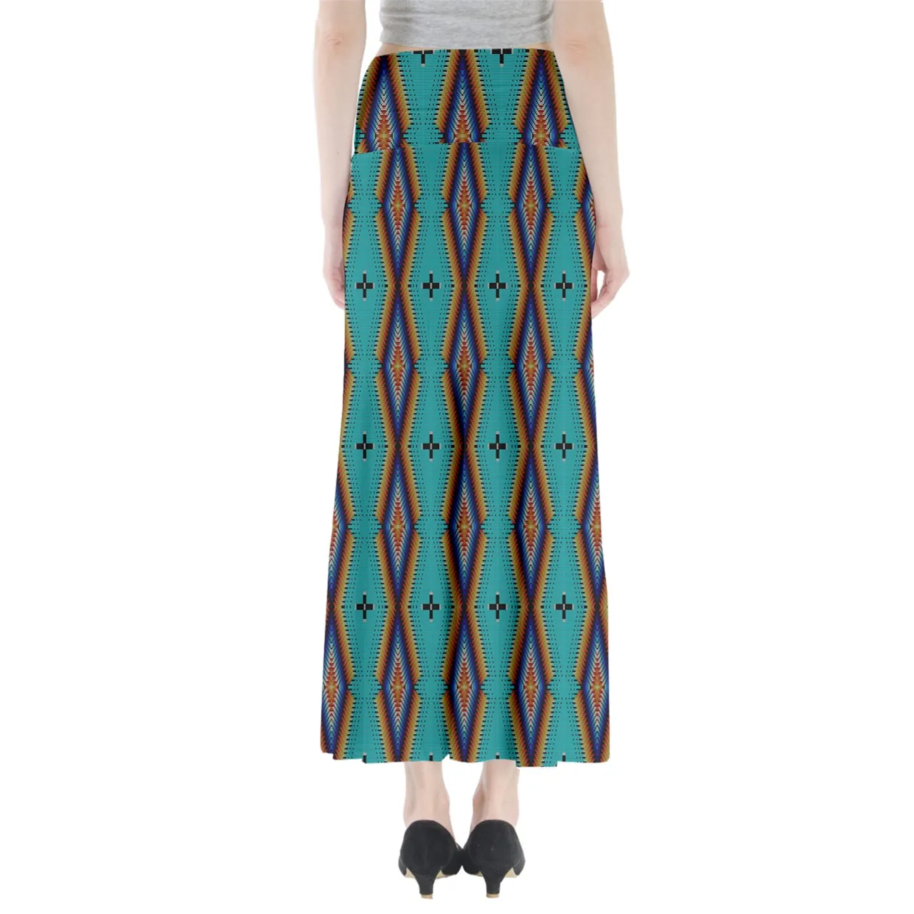 Diamond in the Bluff Turquoise Full Length Maxi Skirt