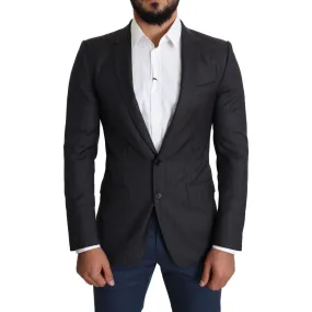 Dolce & Gabbana Elegant Black Virgin Wool Martini Blazer