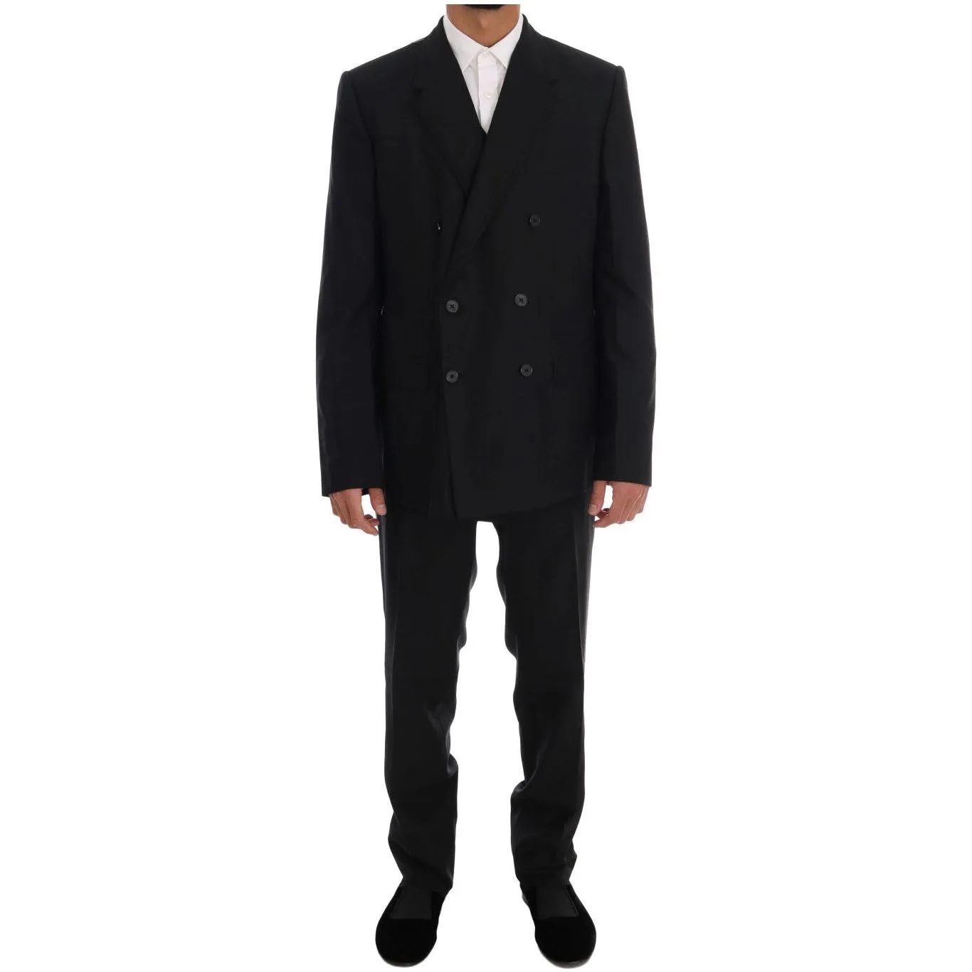 Dolce & Gabbana Elegant Black Wool Three-Piece Suit