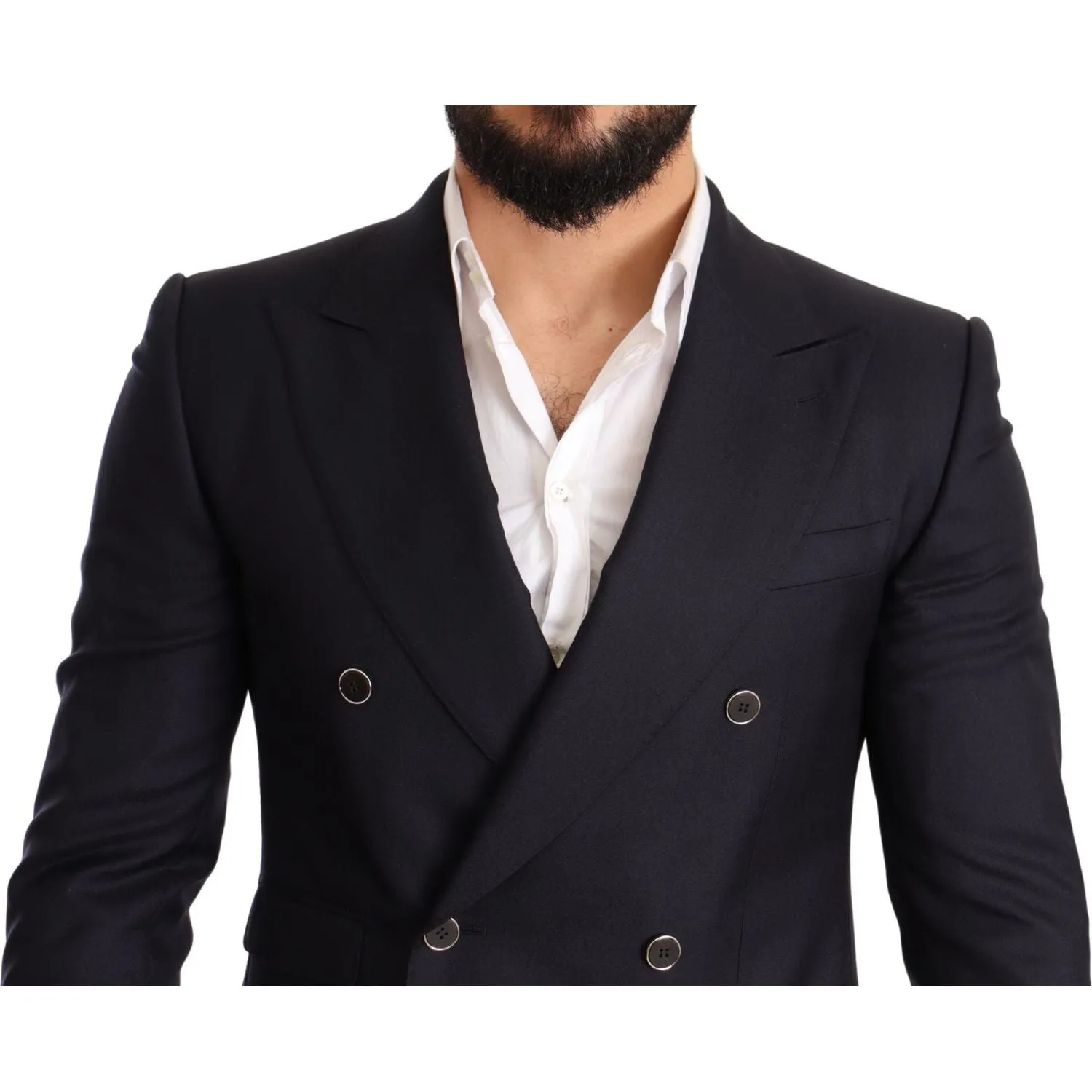 Dolce & Gabbana Elegant Navy Cashmere Silk Blend Blazer