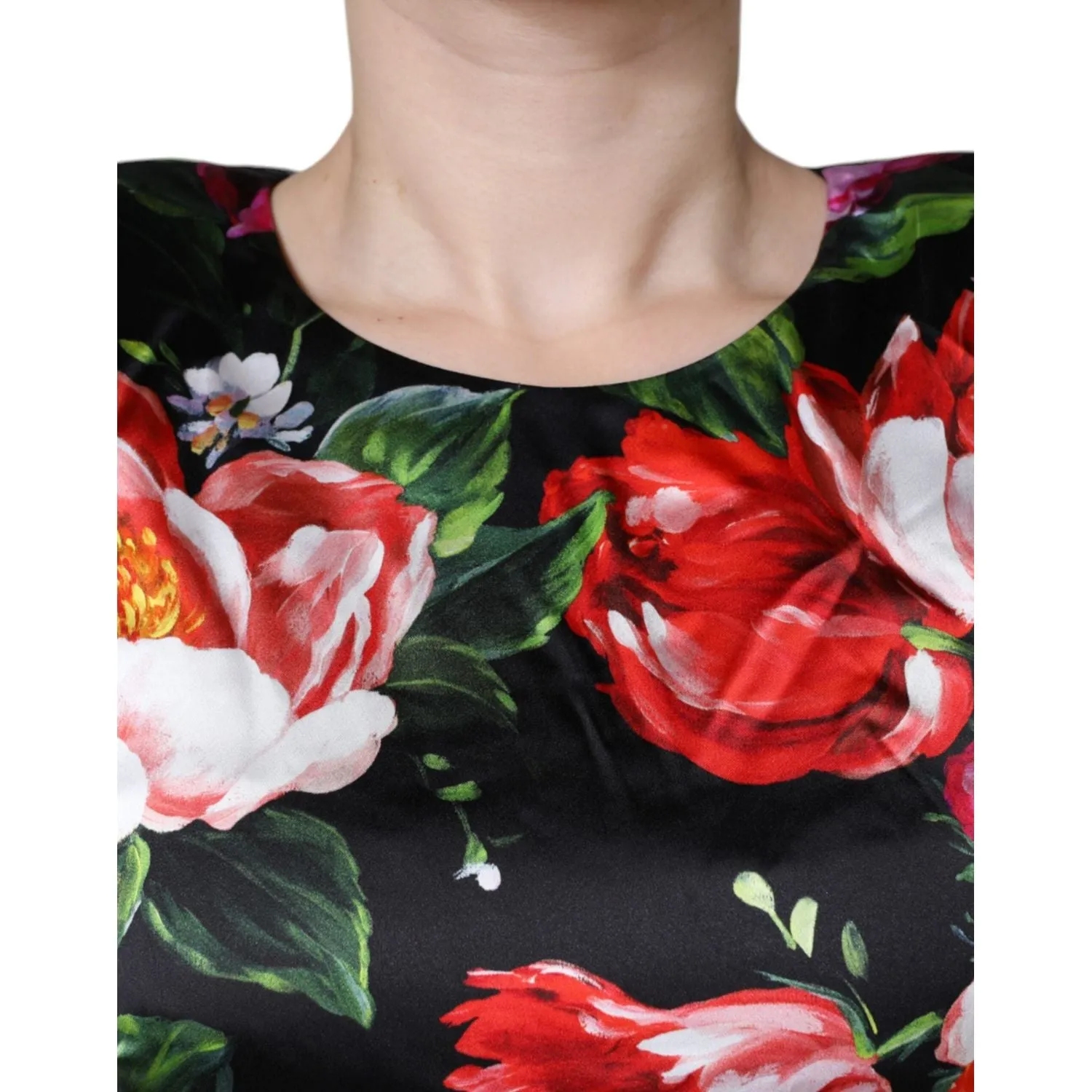 Dolce & Gabbana Multicolor Floral Print Sheath Mini Dress