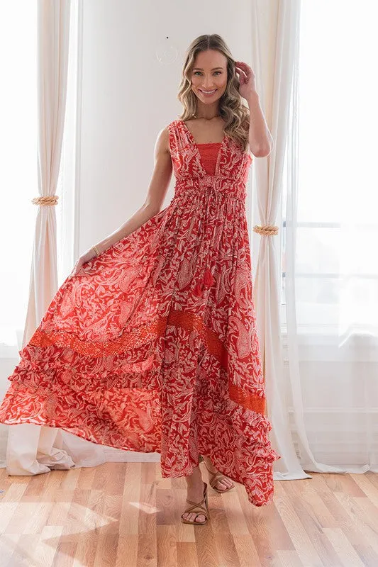 Floral Maxi Dress in Rust by Like Love