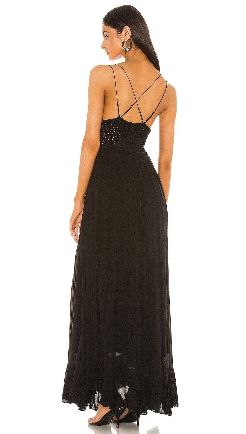 Free People Adella Maxi Dress Black