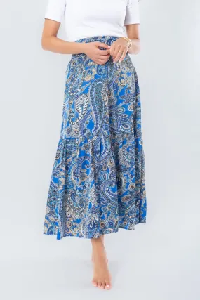 GWENYTH SKIRT (Blue/Pattern)