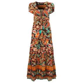 Joe Browns 8 Multi-Coloured Saffron Border Print Dress