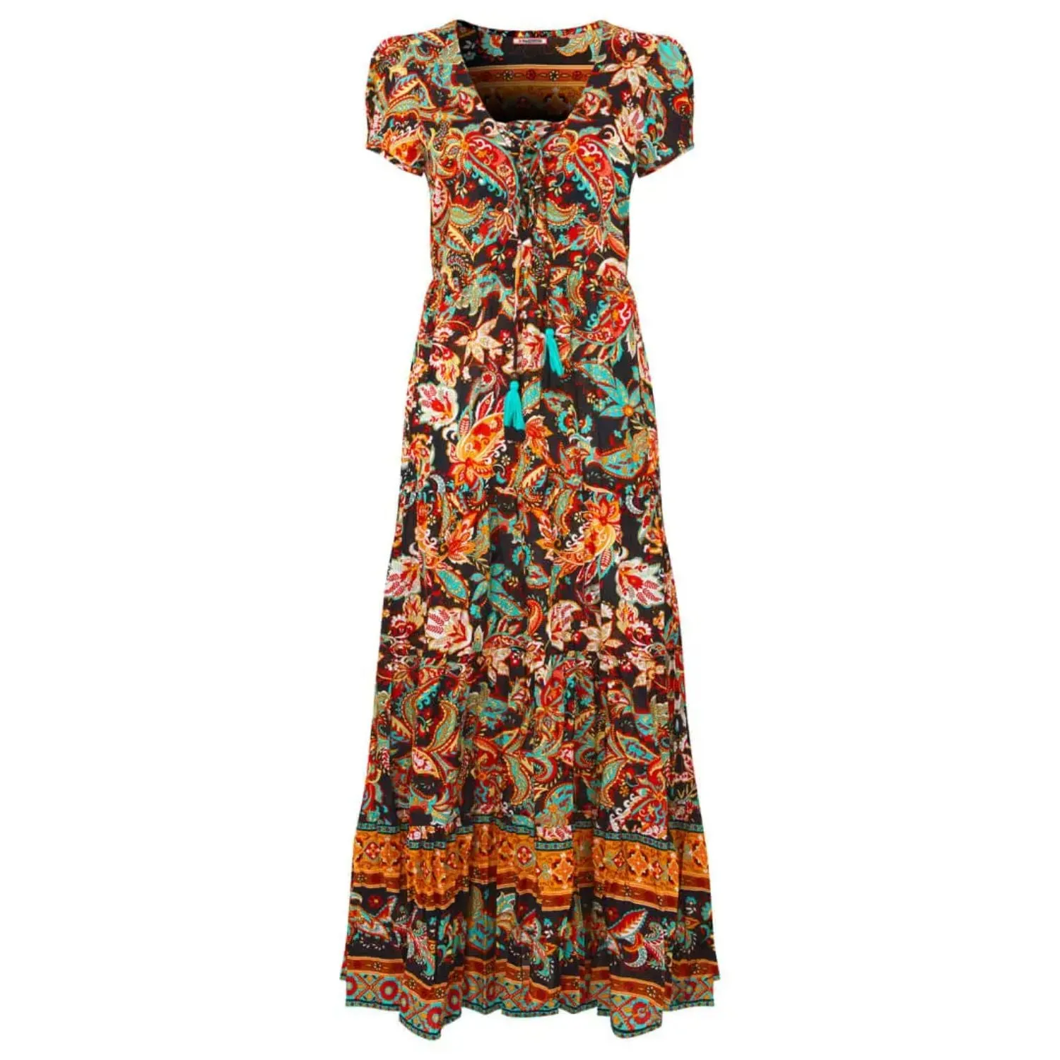 Joe Browns 8 Multi-Coloured Saffron Border Print Dress