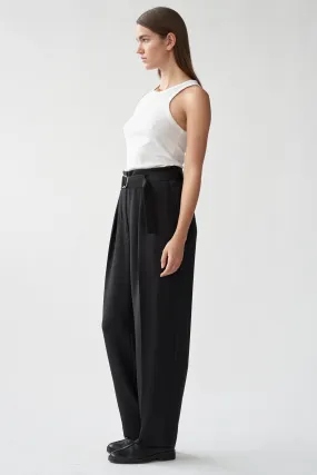 JOSEPH PANTS - BLACK - SILK/SPANDEX