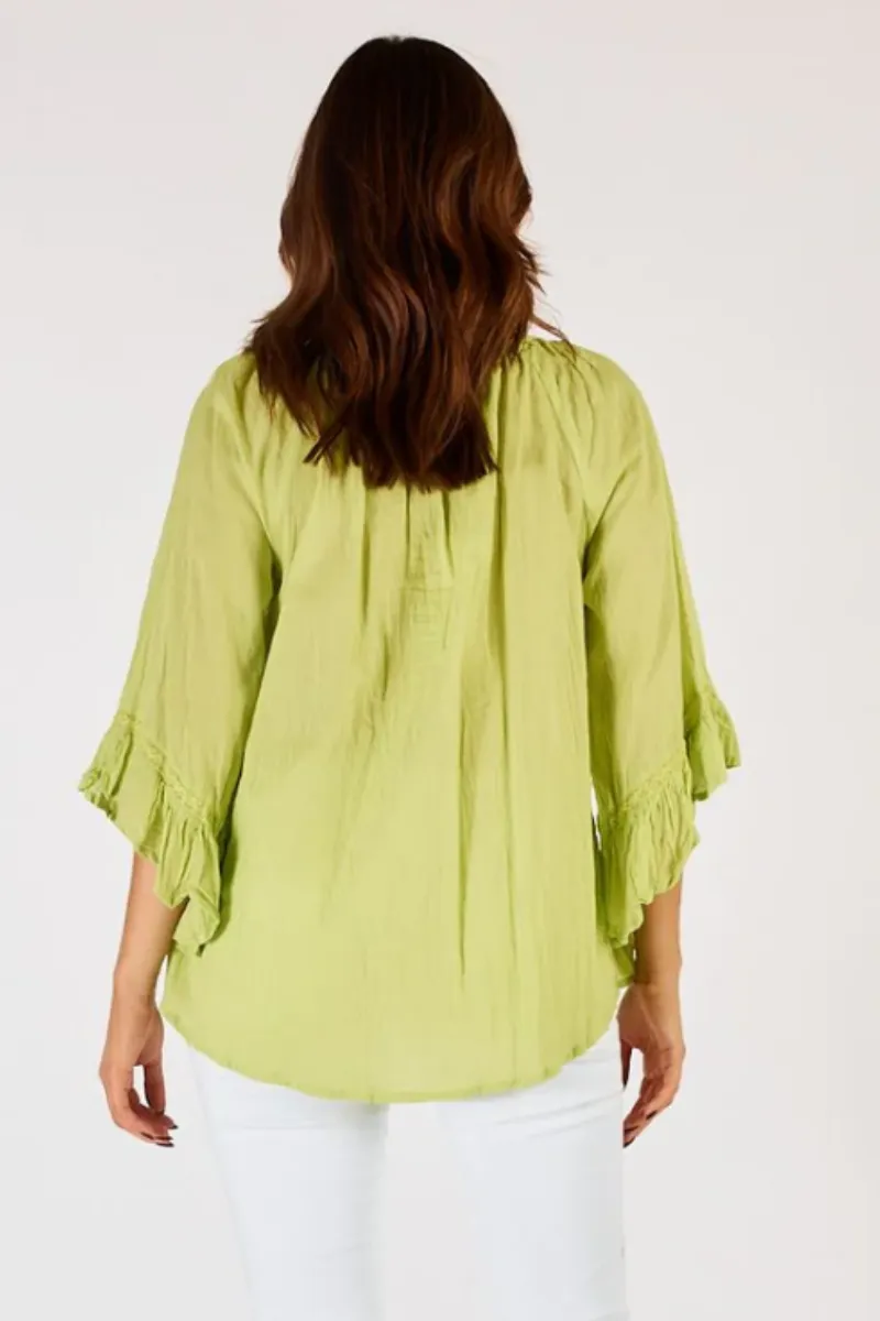 Lula Life Chloe Cotton Top Lime