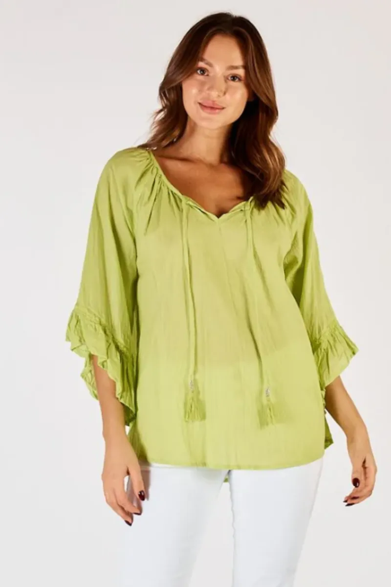 Lula Life Chloe Cotton Top Lime