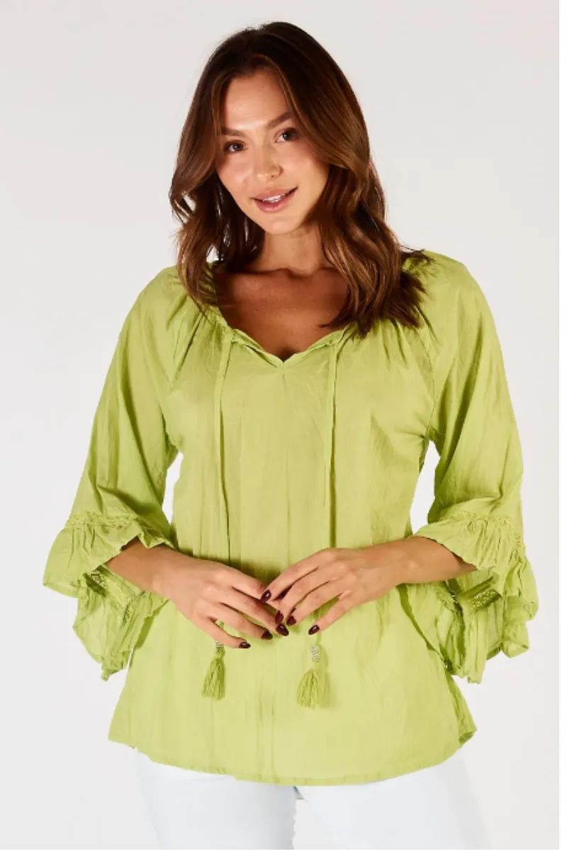 Lula Life Chloe Cotton Top Lime