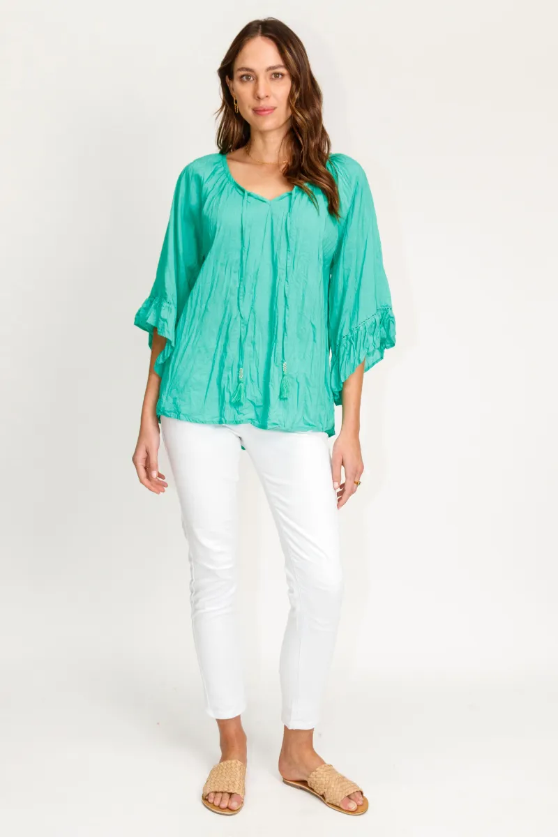 Lula Life Chloe Cotton Top Sea On Sale