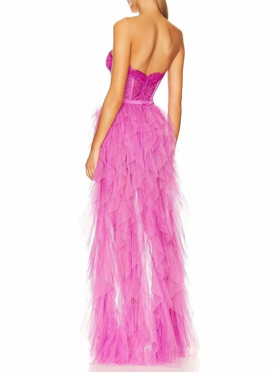 Maria Sweetheart Tulle Tiered Prom Maxi Dress