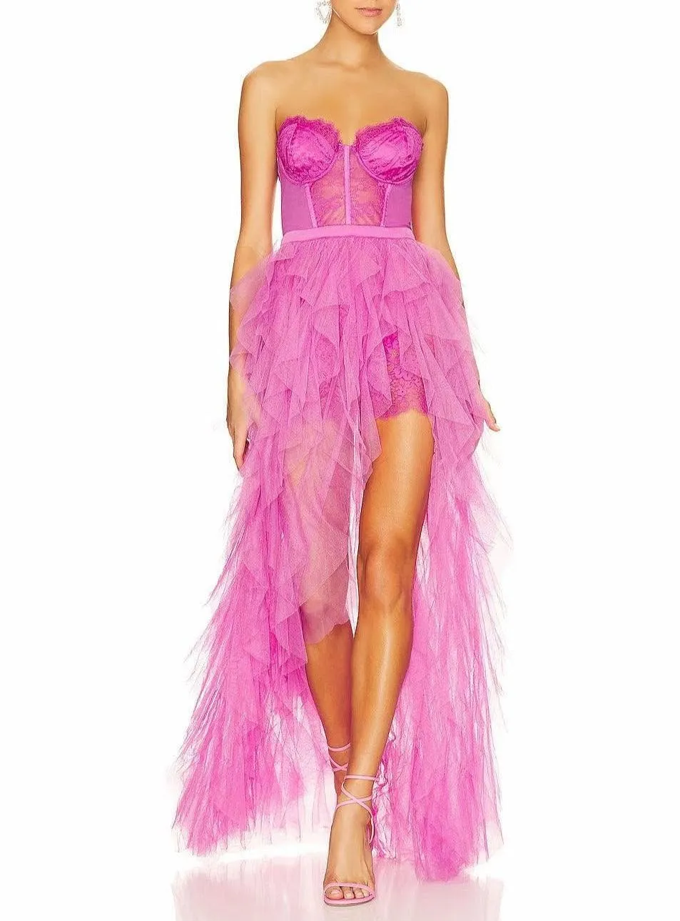 Maria Sweetheart Tulle Tiered Prom Maxi Dress