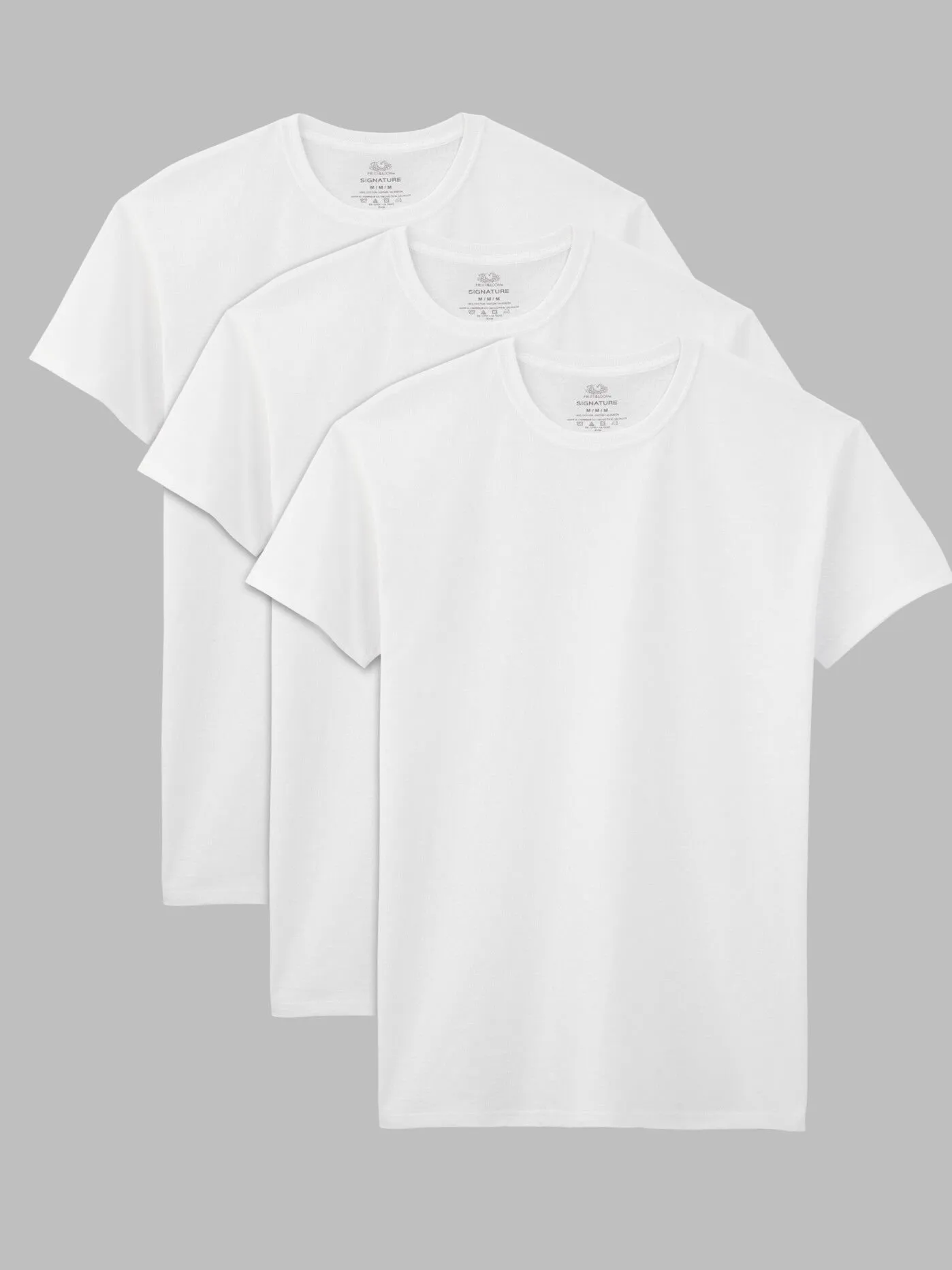 Men's Short Sleeve Crew T-Shirt, White 3 Pack