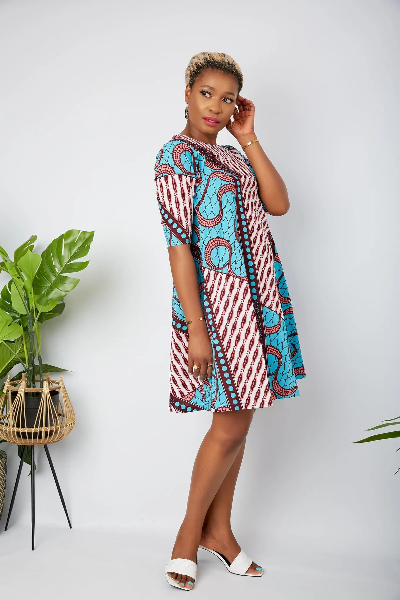 New in African Print Shift Summer  Dress - Nina