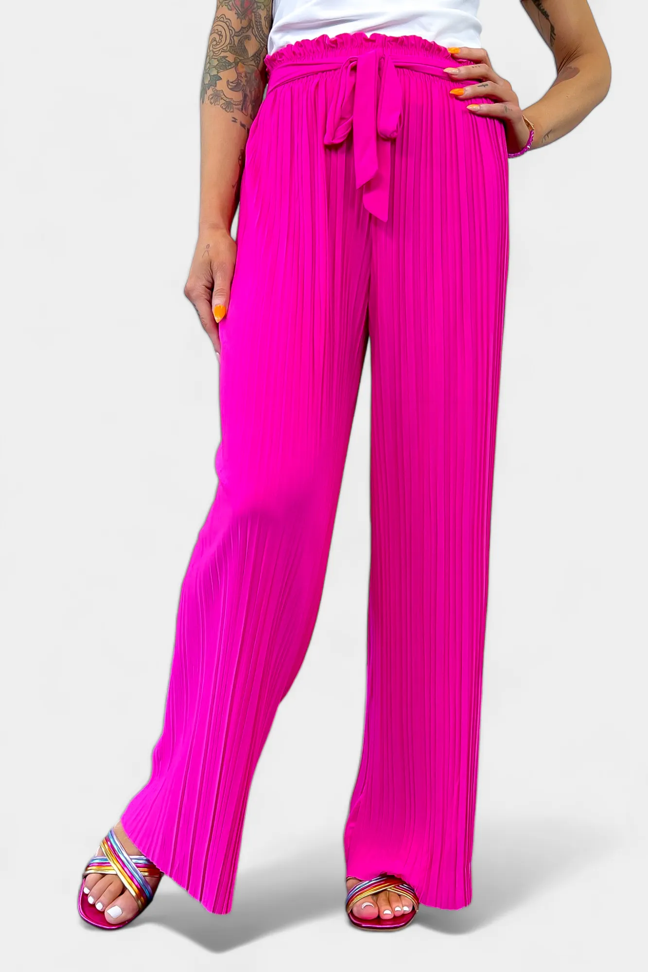 Pleated Wide Leg Pants