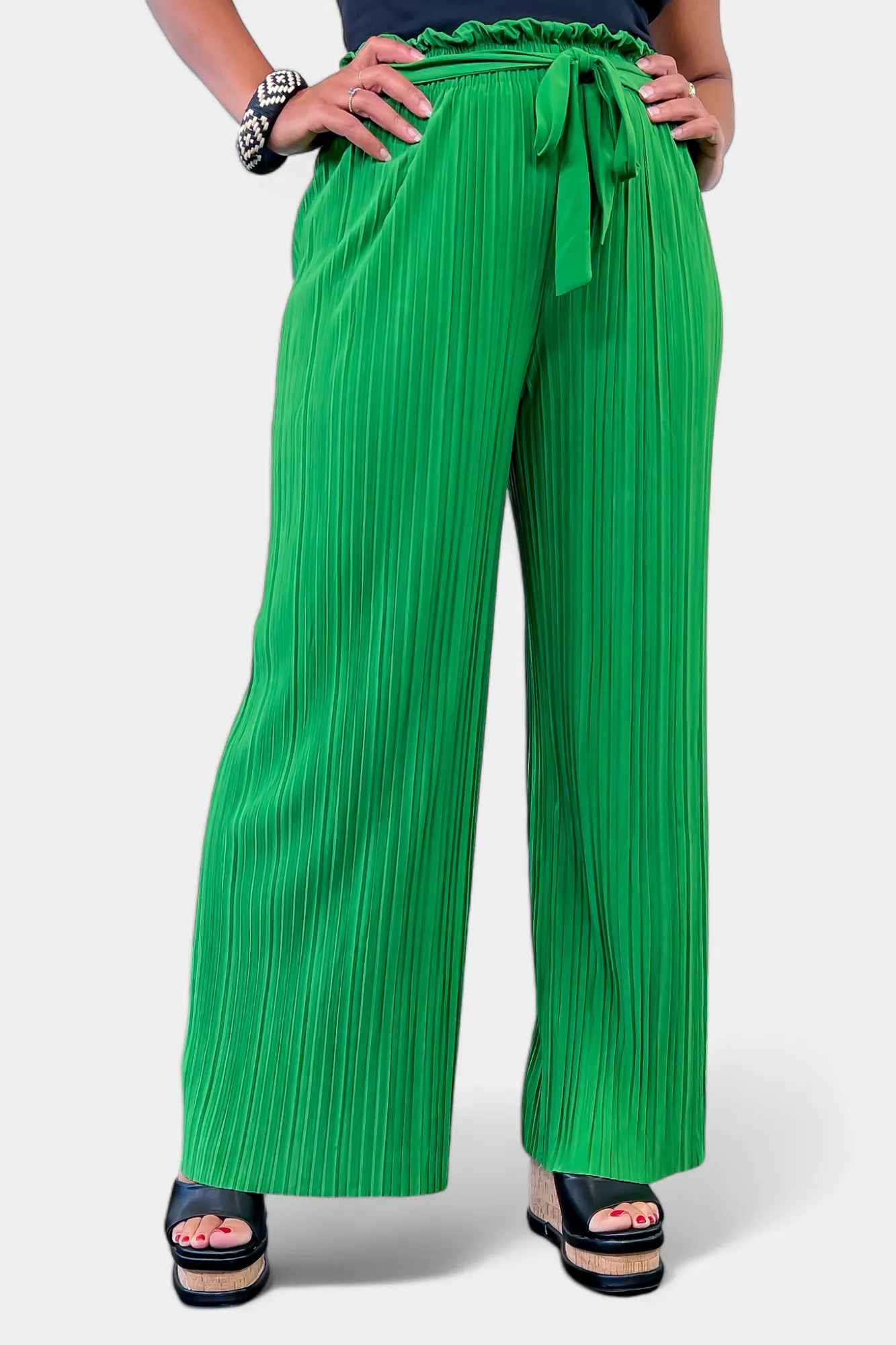 Pleated Wide Leg Pants