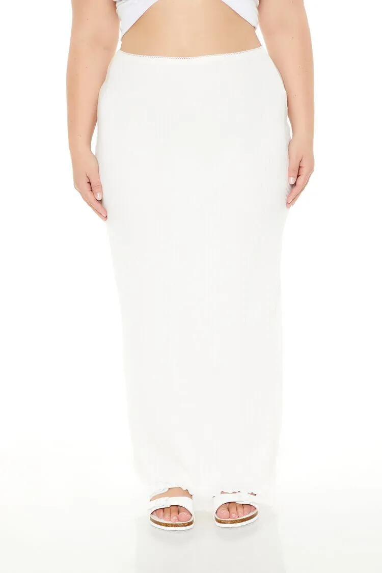 Plus Size Column Maxi Skirt