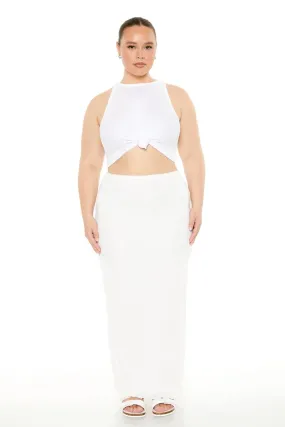 Plus Size Column Maxi Skirt