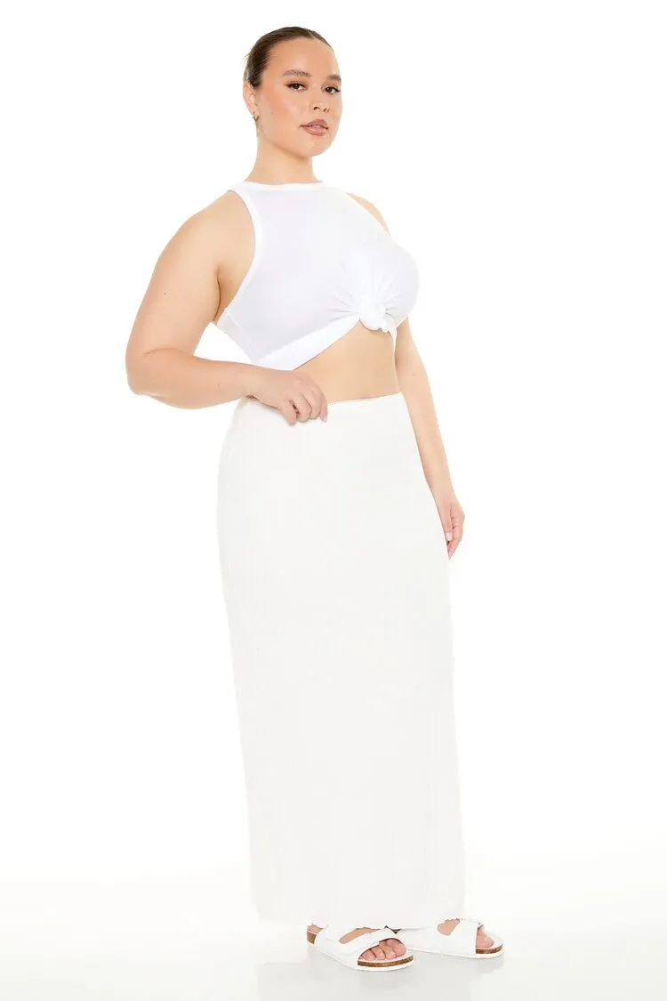 Plus Size Column Maxi Skirt