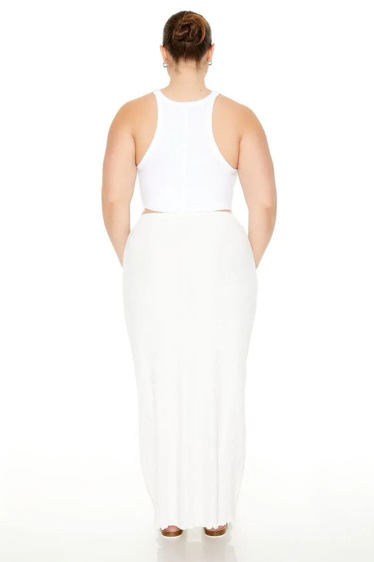 Plus Size Column Maxi Skirt