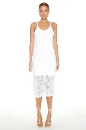 Pointelle Knit Midi Dress