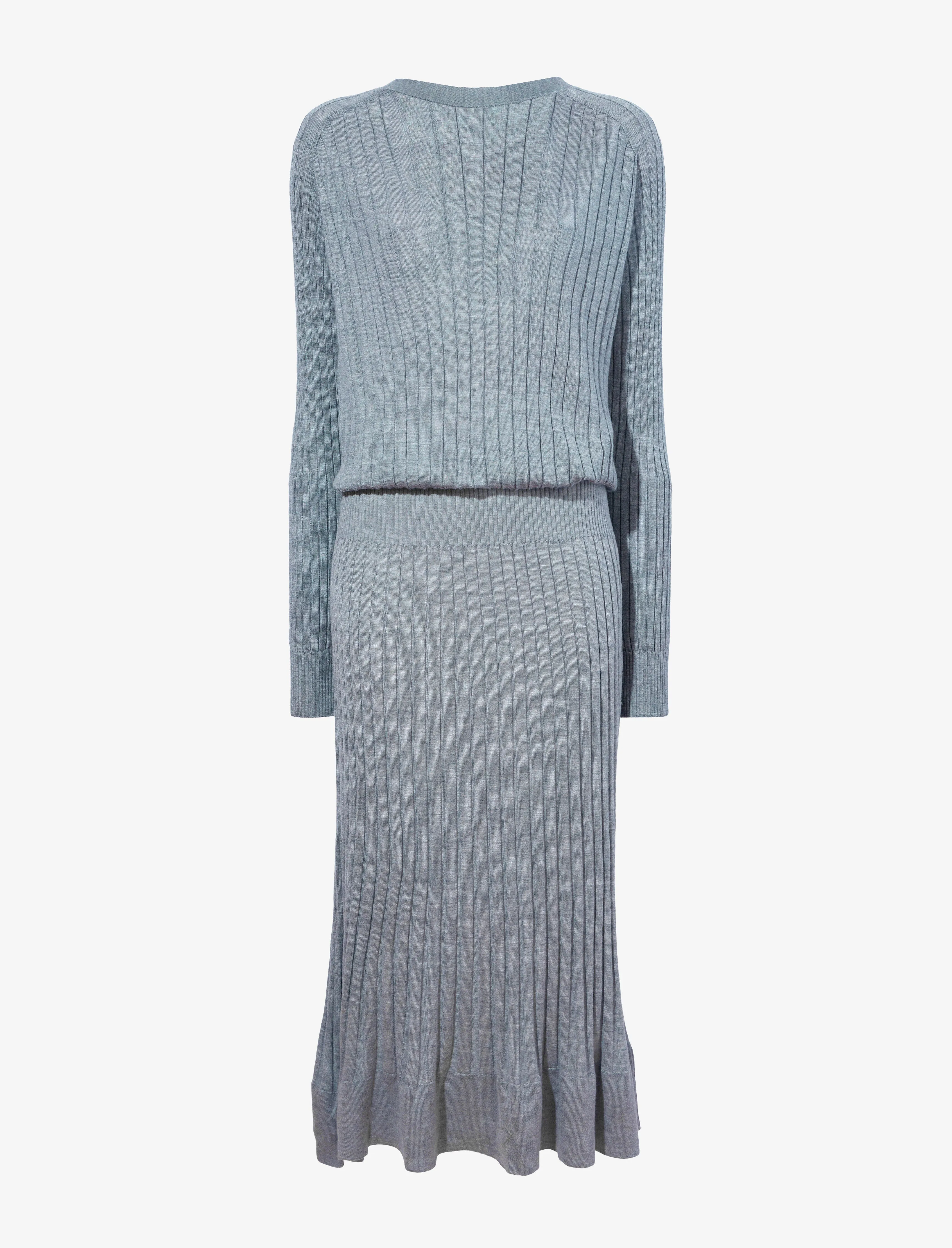 Proenza Schouler Eden Knit Dress in Superfine Merino Silk - Light Grey Melange