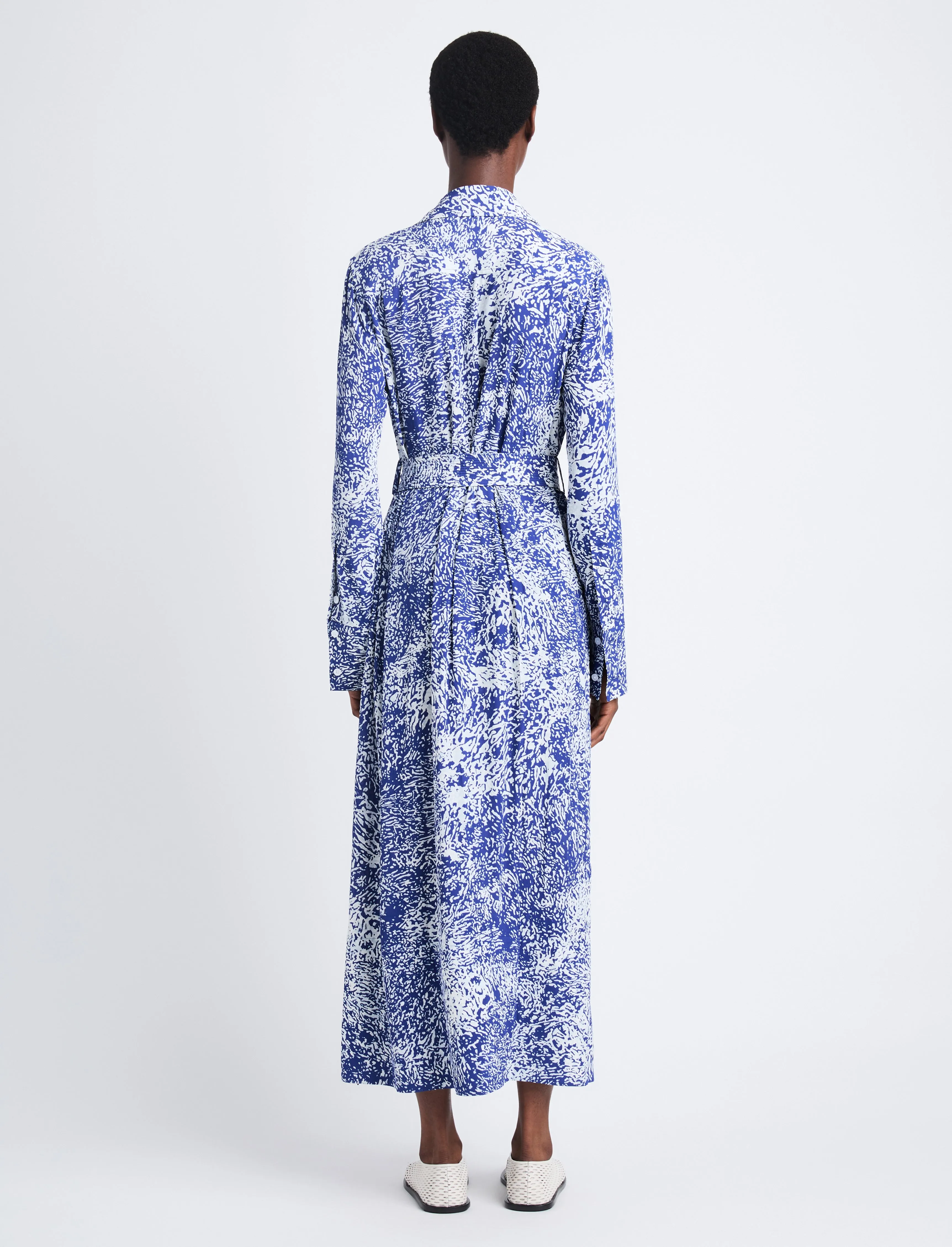 Proenza Schouler Vanessa Dress in Printed Viscose Crepe - Cobalt Multi