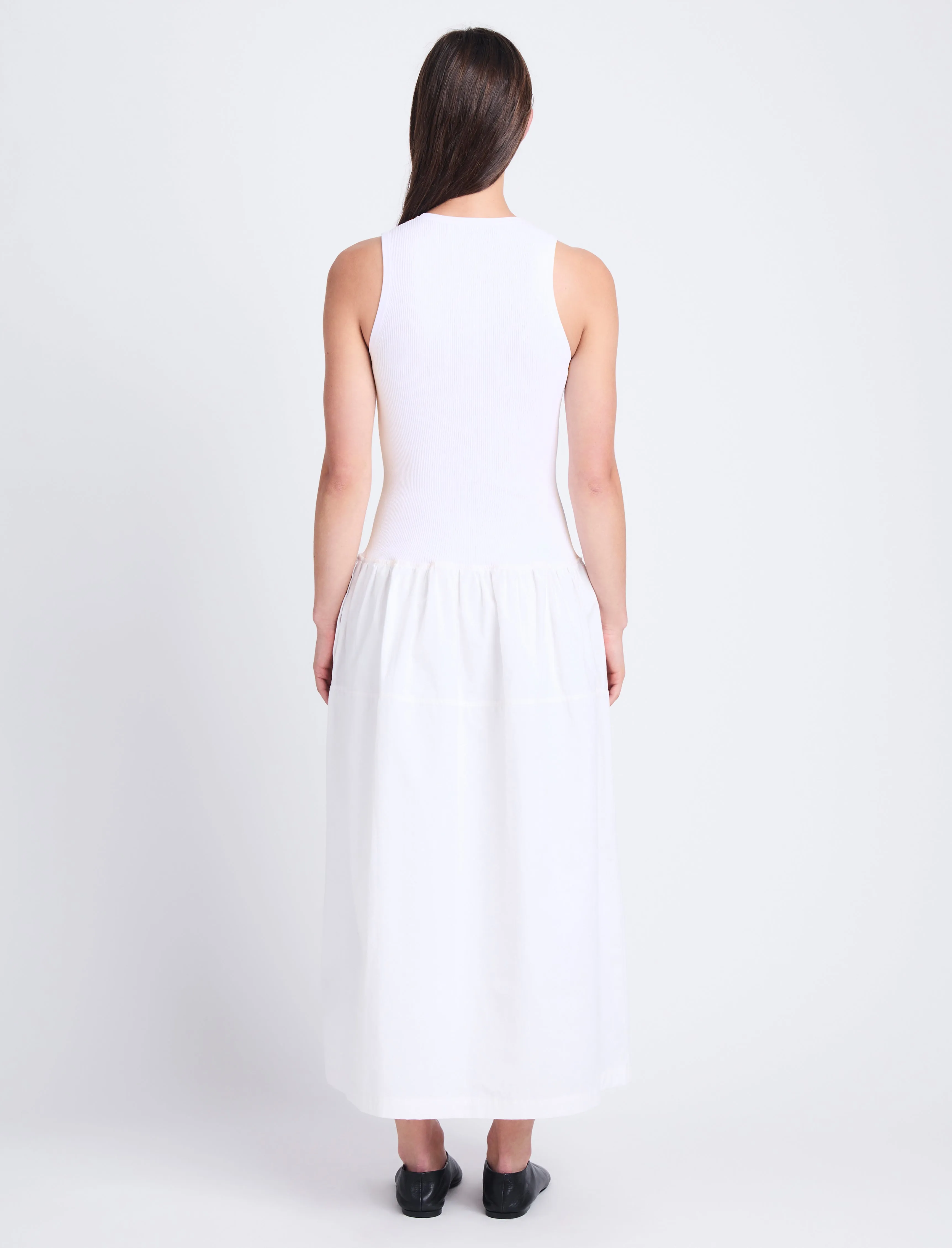 Proenza Schouler White Label Malia Dress in Peached Poplin - White