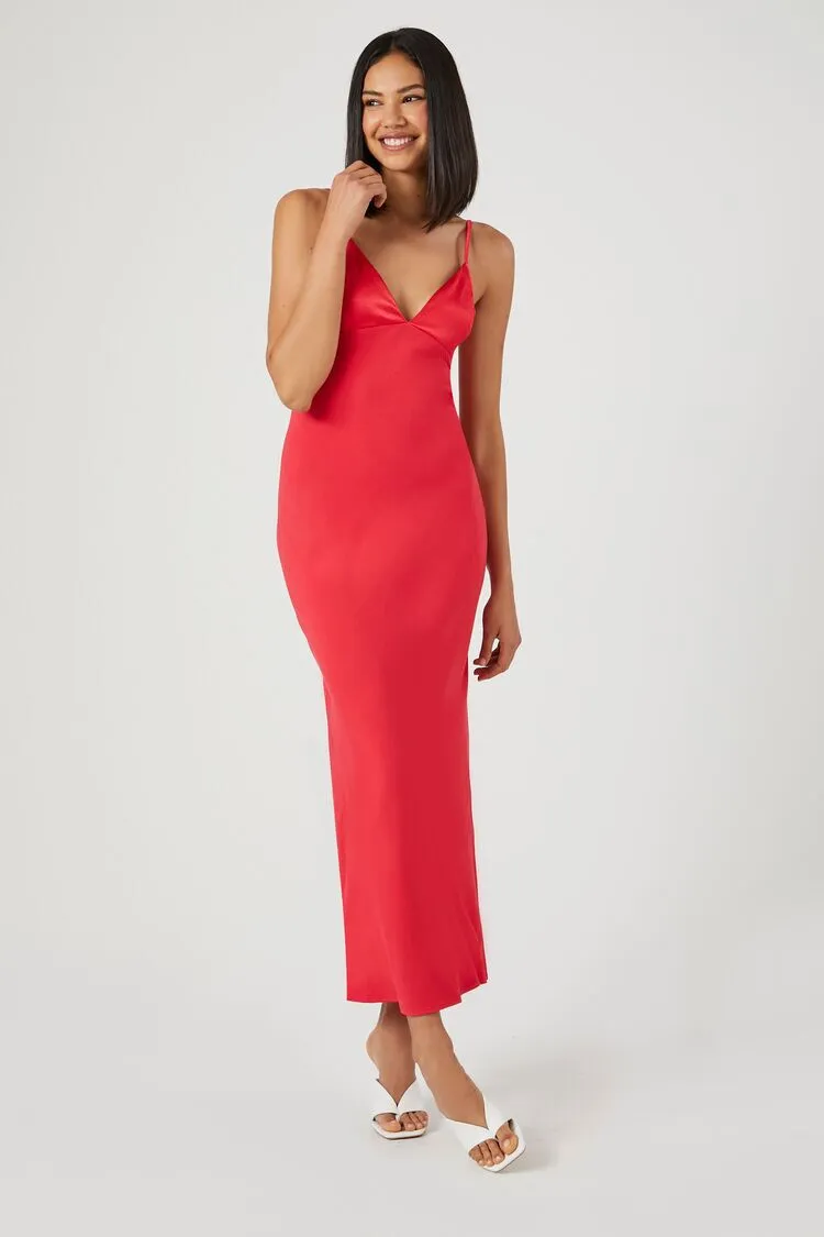 Satin Midi Slip Dress