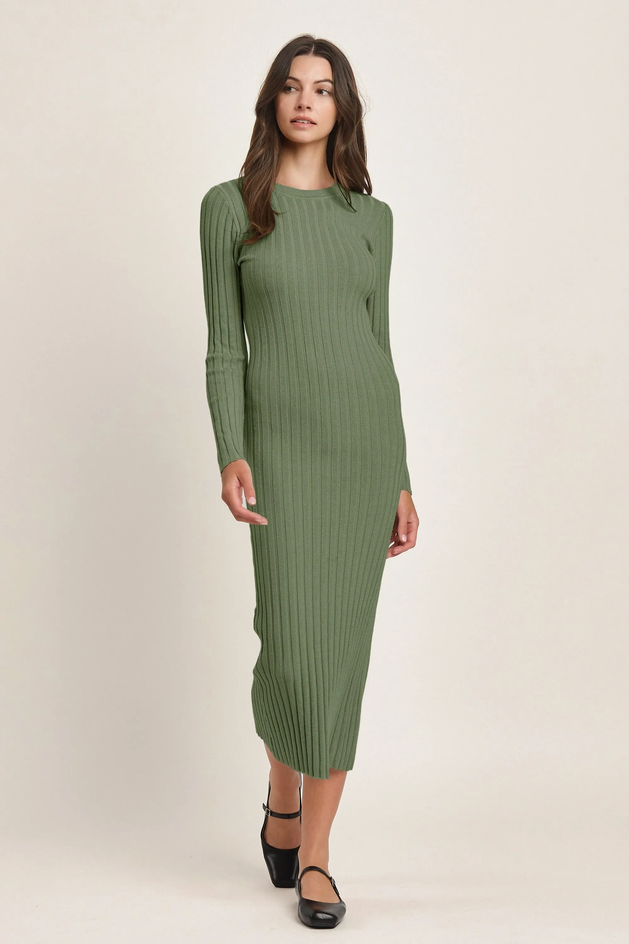 SUPER SOFT RIBBED SWEATER DRESS