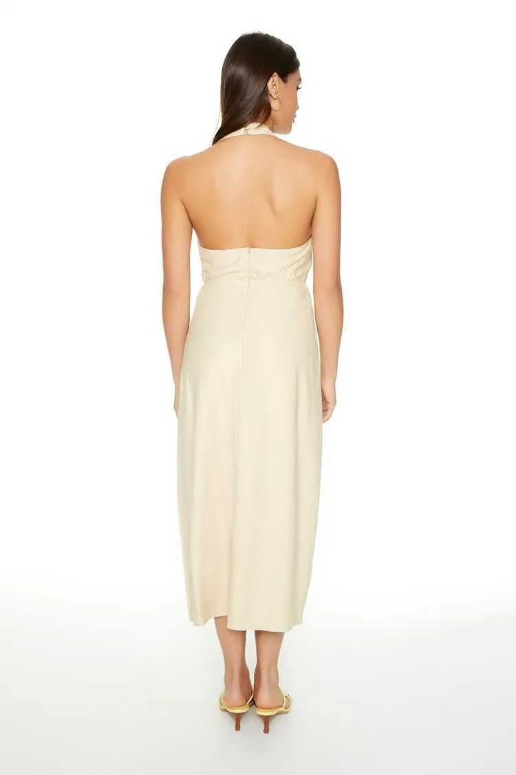 Surplice Halter Maxi Dress