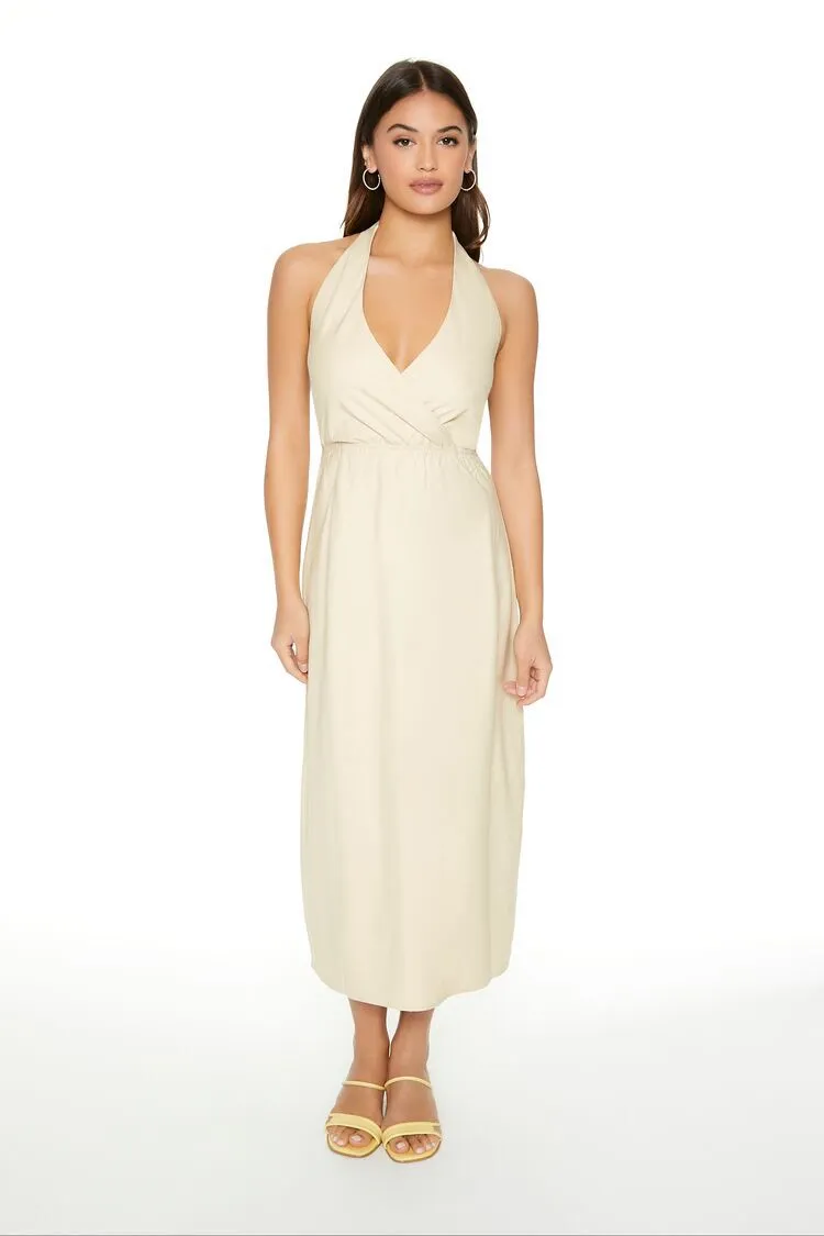 Surplice Halter Maxi Dress