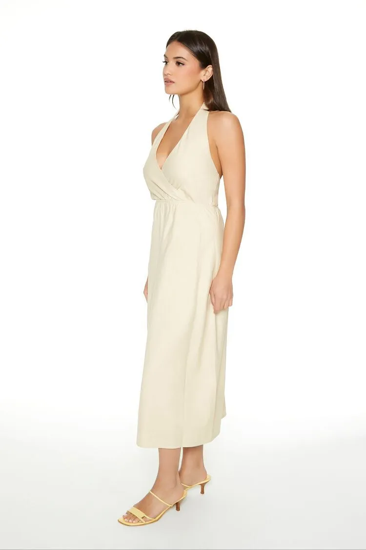 Surplice Halter Maxi Dress