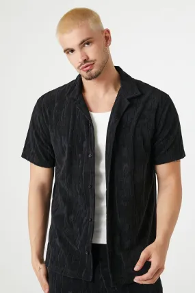 Textured Wavy Short-Sleeve Shirt