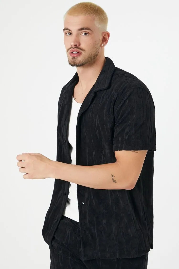 Textured Wavy Short-Sleeve Shirt