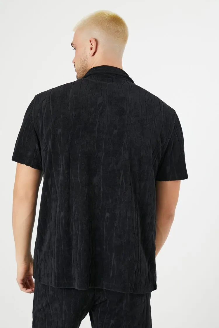 Textured Wavy Short-Sleeve Shirt